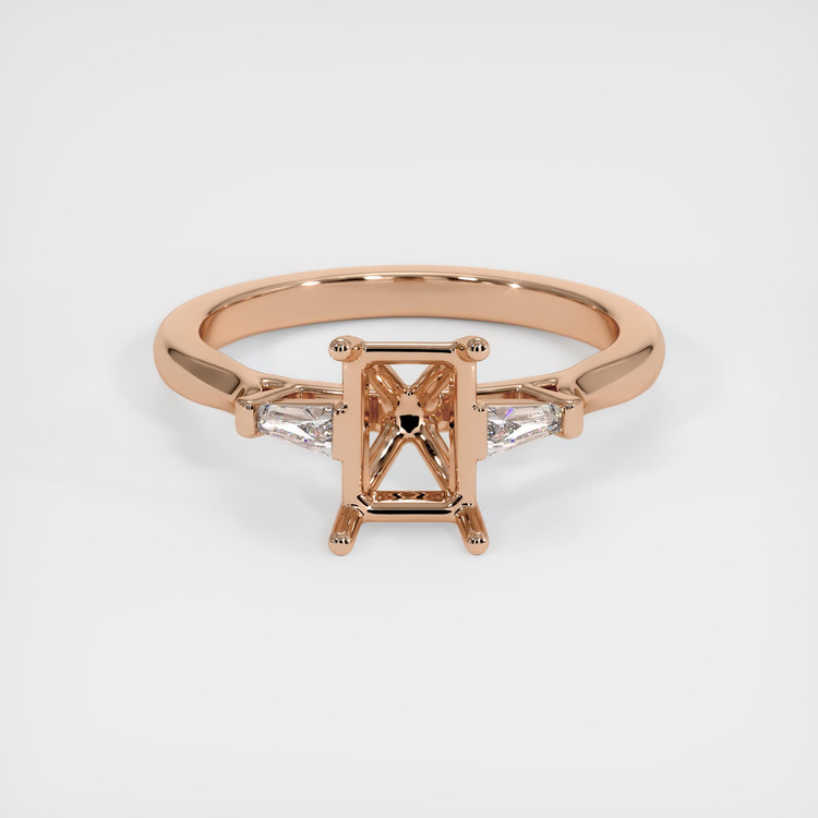 18K Rose Gold Three Stone Ring Setting