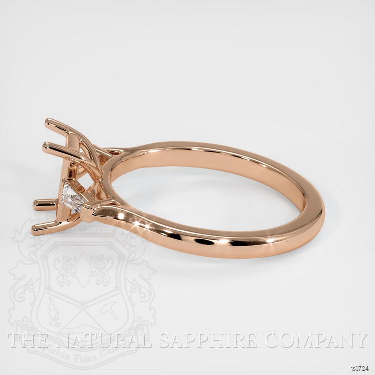 18K Rose Gold Three Stone Ring Setting
