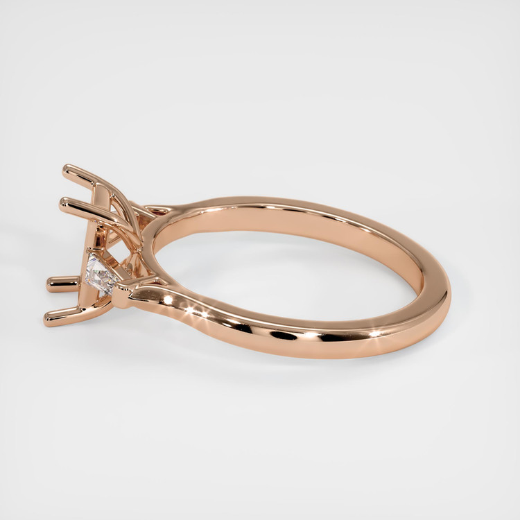 18K Rose Gold Three Stone Ring Setting
