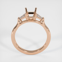 18K Rose Gold Three Stone Ring Setting Image