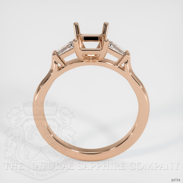 18K Rose Gold Three Stone Ring Setting