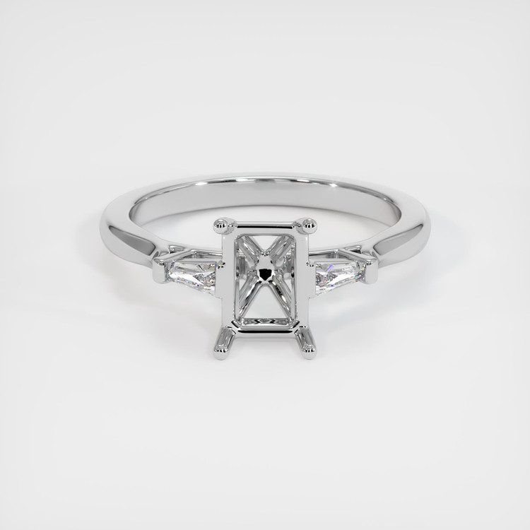 10K White Gold Three Stone Ring Setting