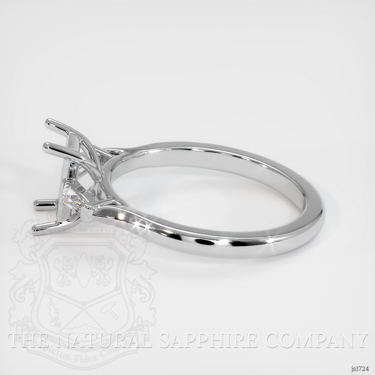 14K White Gold Three Stone Ring Setting