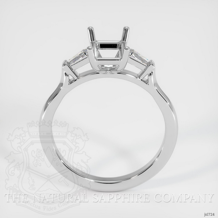 14K White Gold Three Stone Ring Setting