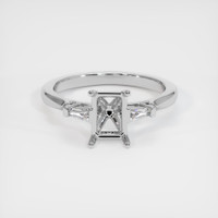 18K White Gold Three Stone Ring Setting Image