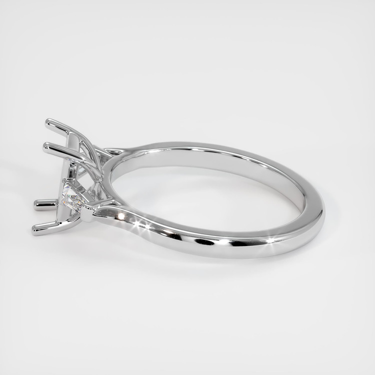 18K White Gold Three Stone Ring Setting