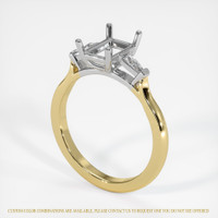 14K White & Yellow Three Stone Ring Setting Video