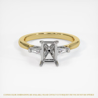14K White & Yellow Three Stone Ring Setting Image