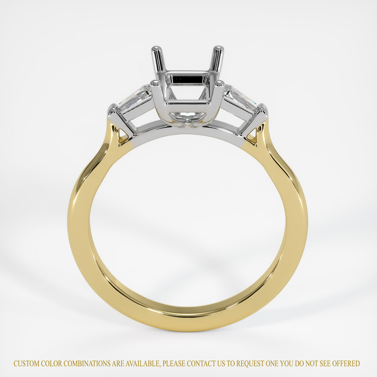 18K White & Yellow Three Stone Ring Setting