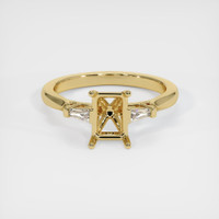 10K Yellow Gold Three Stone Ring Setting Image
