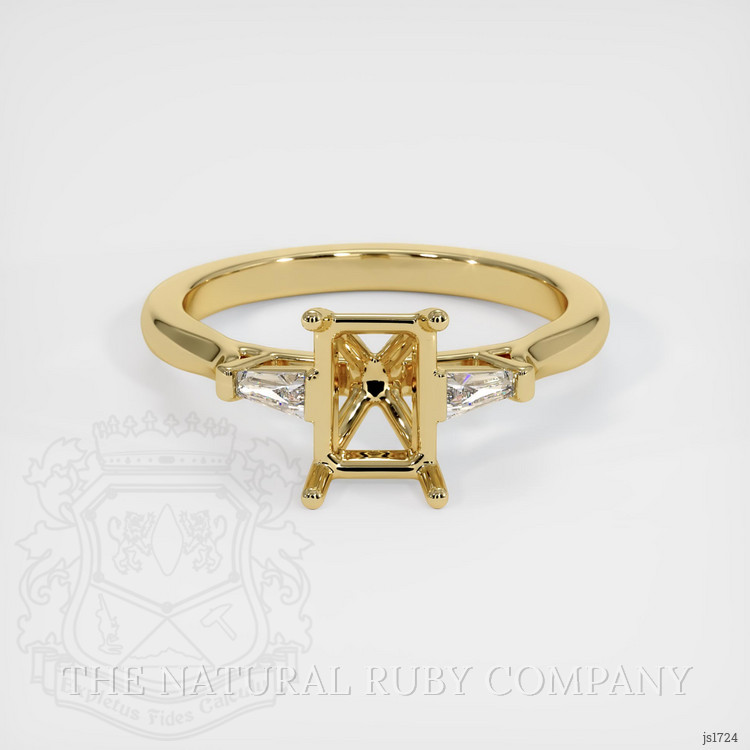 10K Yellow Gold Three Stone Ring Setting