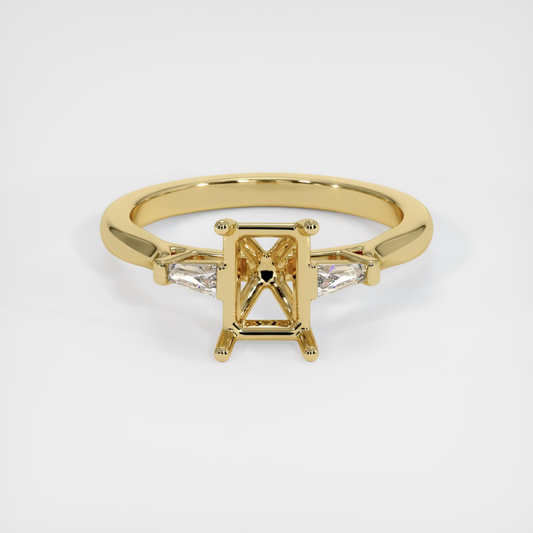 14K Yellow Gold Three Stone Ring Setting