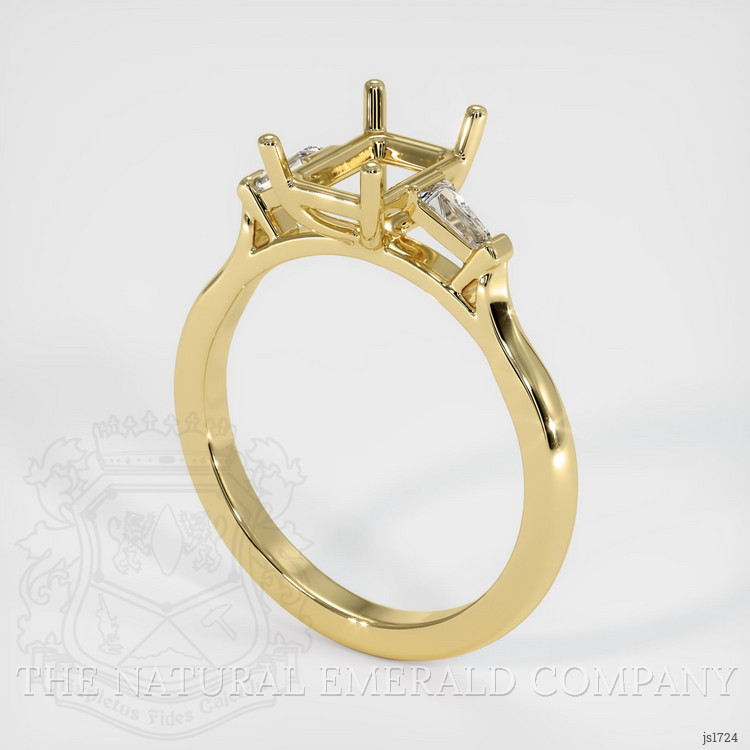 18K Yellow Gold Three Stone Ring Setting