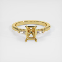 18K Yellow Gold Three Stone Ring Setting Image
