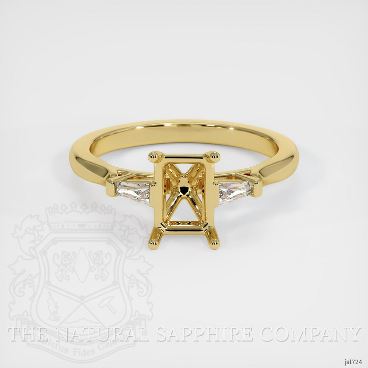 18K Yellow Gold Three Stone Ring Setting