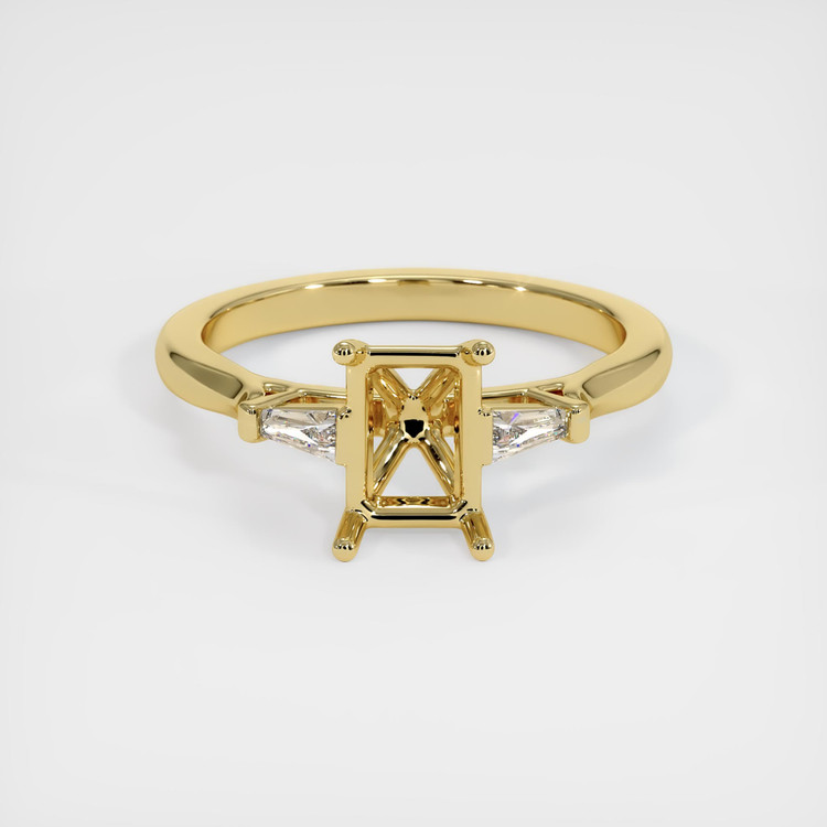 18K Yellow Gold Three Stone Ring Setting