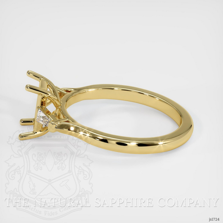18K Yellow Gold Three Stone Ring Setting