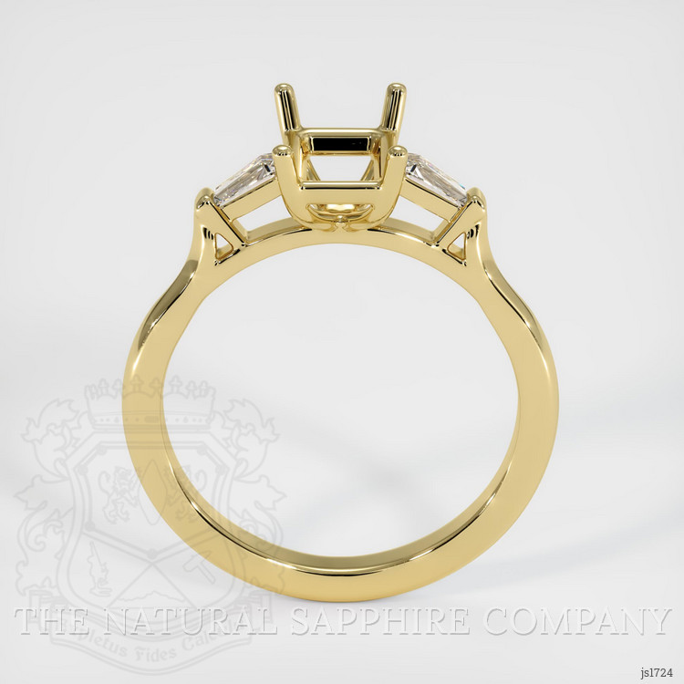 18K Yellow Gold Three Stone Ring Setting