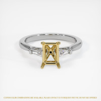 14K Yellow & White Three Stone Ring Setting Image