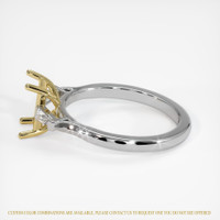 14K Yellow & White Three Stone Ring Setting Image
