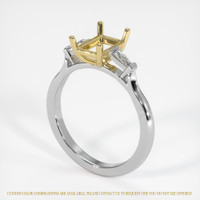 18K Yellow & White Three Stone Ring Setting Image