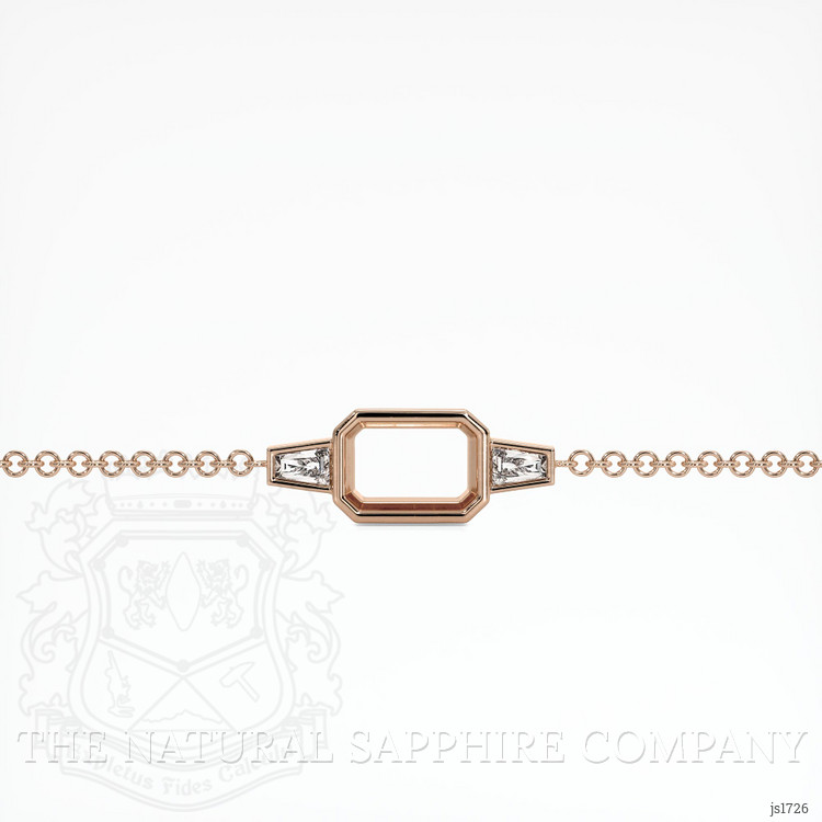 14K Rose Gold Accent Stones Bracelet Setting