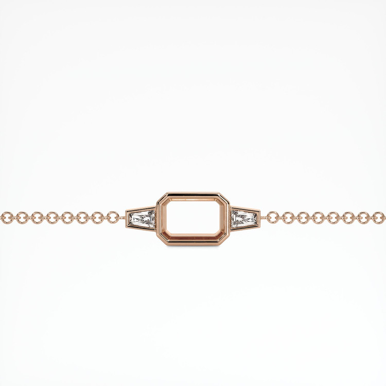 14K Rose Gold Accent Stones Bracelet Setting
