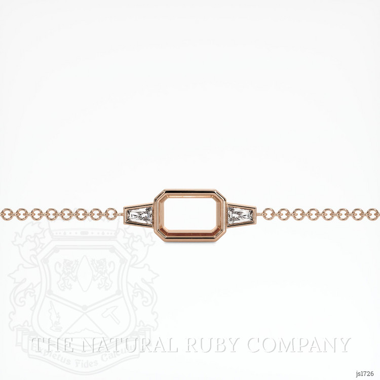 14K Rose Gold Accent Stones Bracelet Setting
