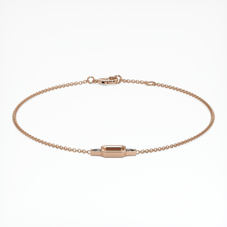 14K Rose Gold Accent Stones Bracelet Setting