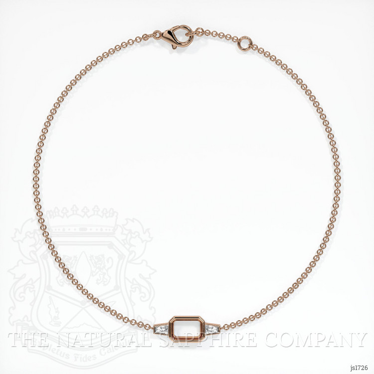 14K Rose Gold Accent Stones Bracelet Setting