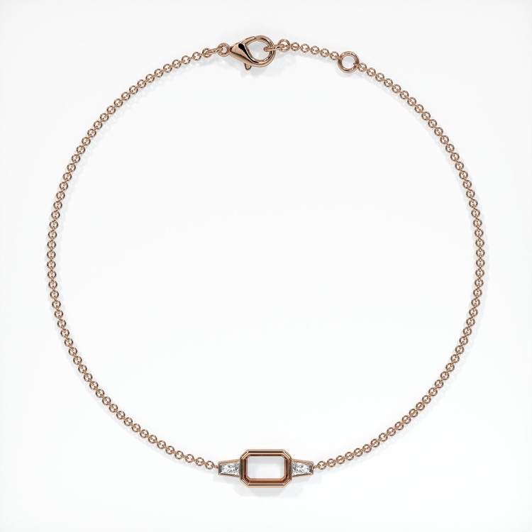 14K Rose Gold Accent Stones Bracelet Setting