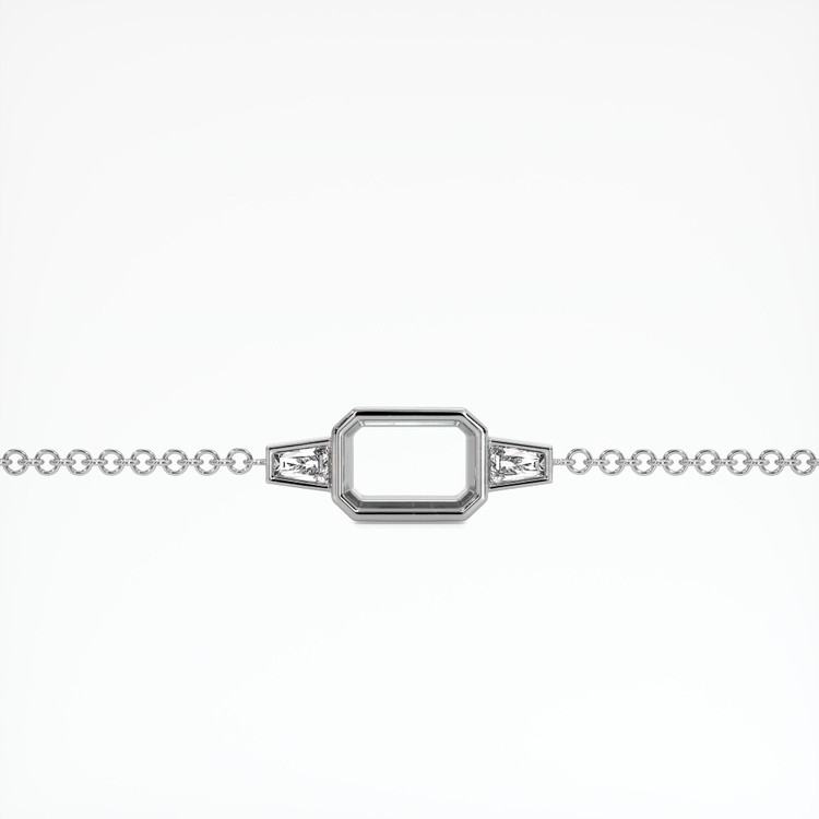14K White Gold Accent Stones Bracelet Setting