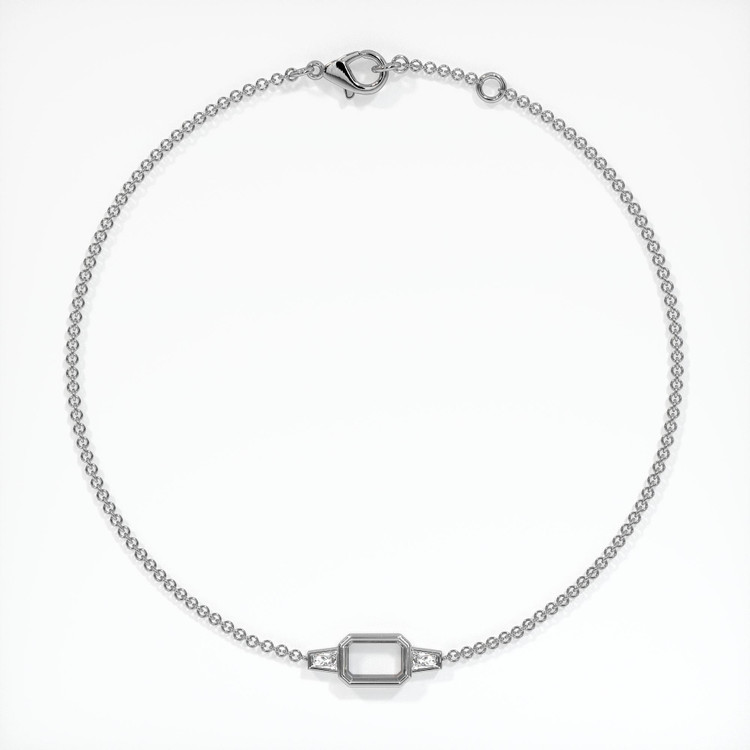 14K White Gold Accent Stones Bracelet Setting