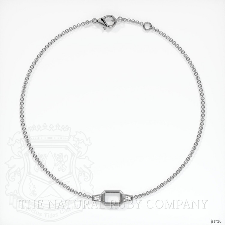 14K White Gold Accent Stones Bracelet Setting