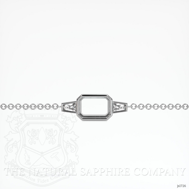 18K White Gold Accent Stones Bracelet Setting