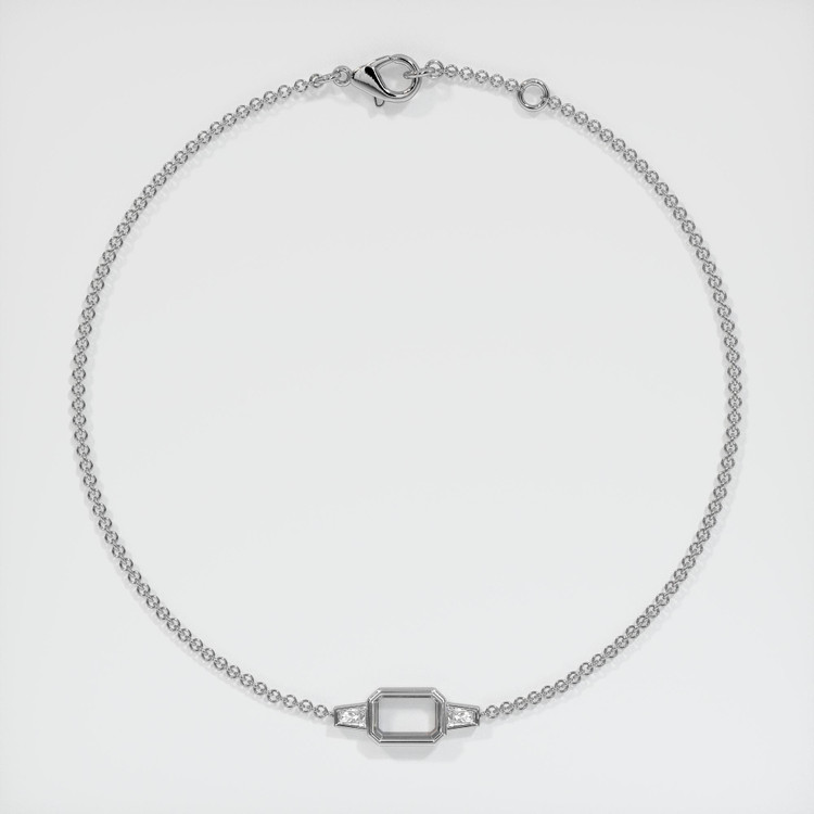 18K White Gold Accent Stones Bracelet Setting