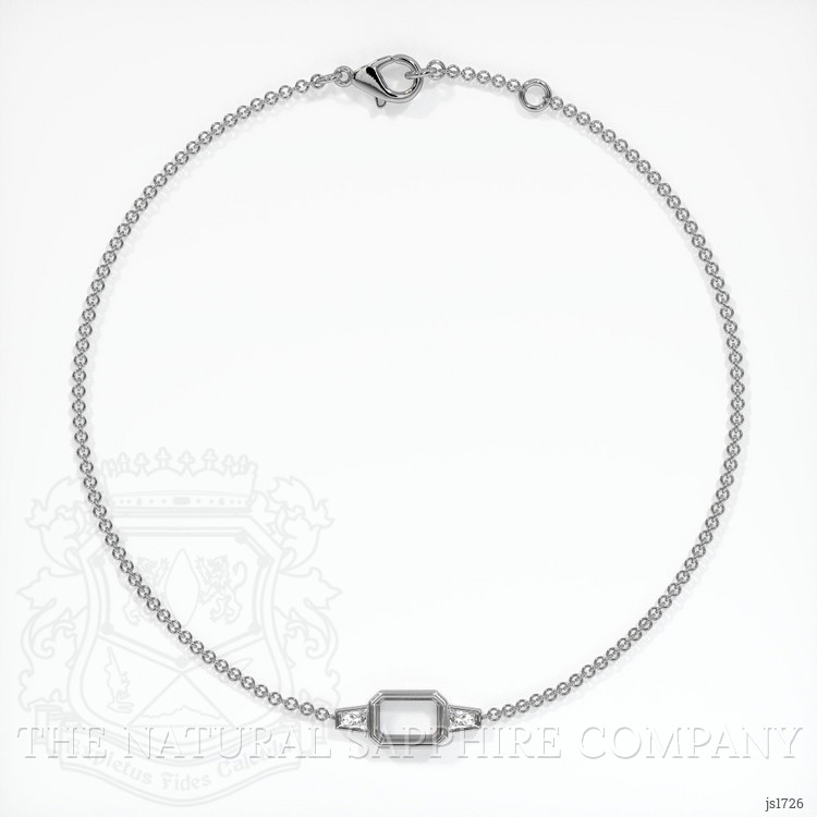 18K White Gold Accent Stones Bracelet Setting