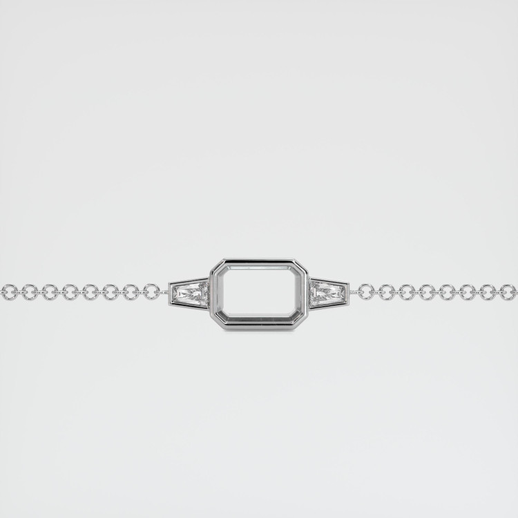 18K White Gold Accent Stones Bracelet Setting