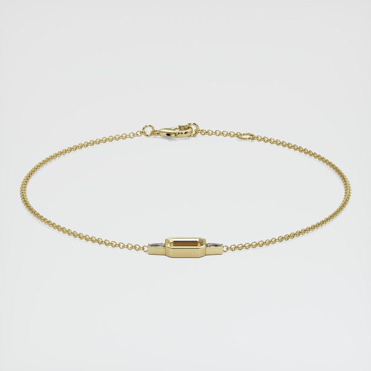 14K Yellow Gold Accent Stones Bracelet Setting