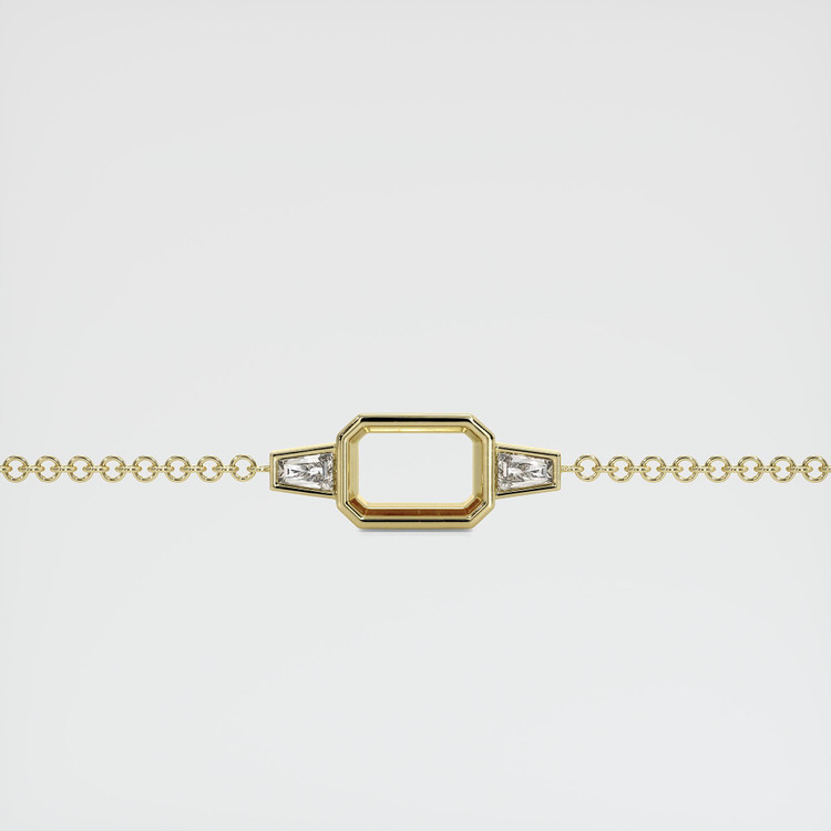 14K Yellow Gold Accent Stones Bracelet Setting