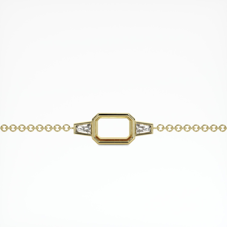 18K Yellow Gold Accent Stones Bracelet Setting