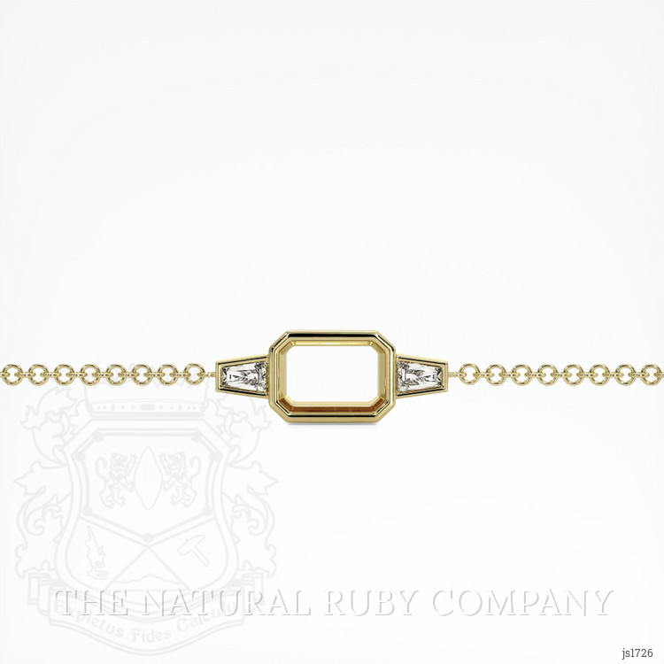 18K Yellow Gold Accent Stones Bracelet Setting