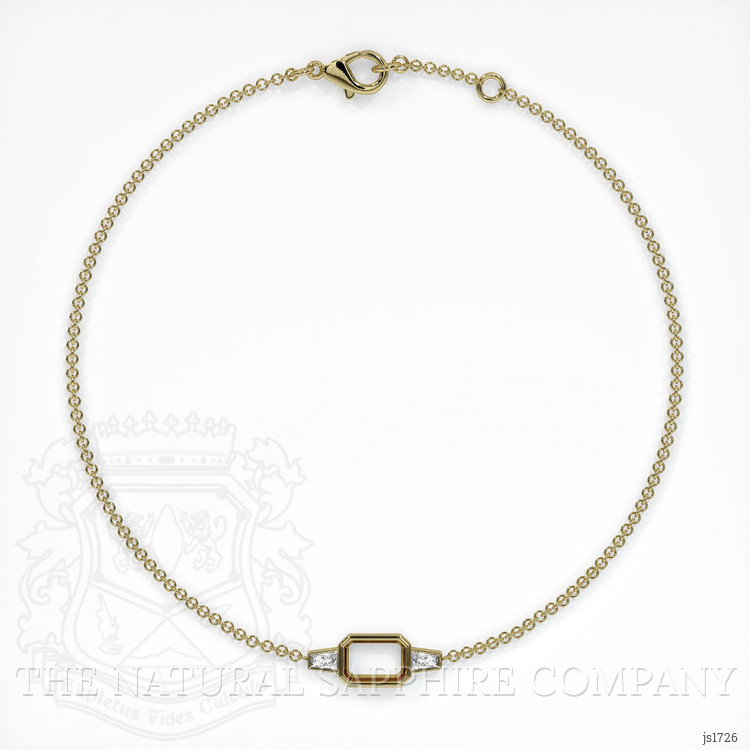 18K Yellow Gold Accent Stones Bracelet Setting