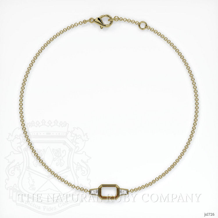 18K Yellow Gold Accent Stones Bracelet Setting