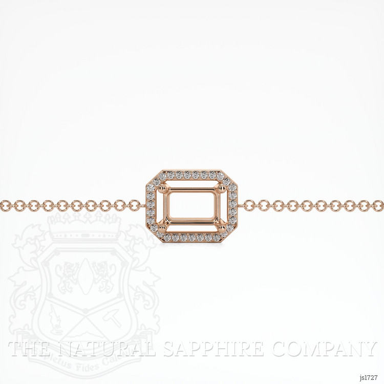 14K Rose Gold Pave Bracelet Setting