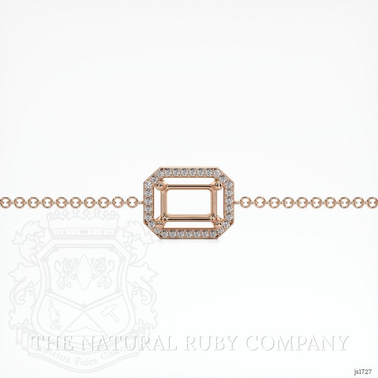 14K Rose Gold Pave Bracelet Setting