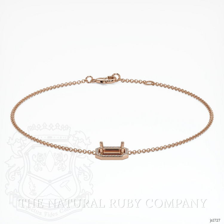 14K Rose Gold Pave Bracelet Setting