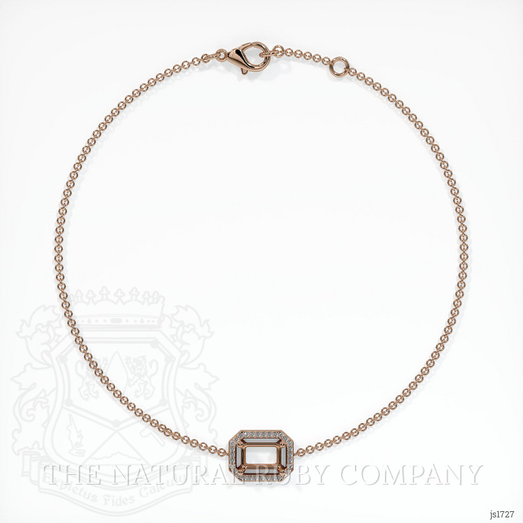 14K Rose Gold Pave Bracelet Setting