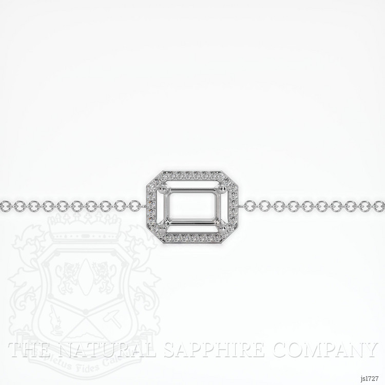 14K White Gold Pave Bracelet Setting