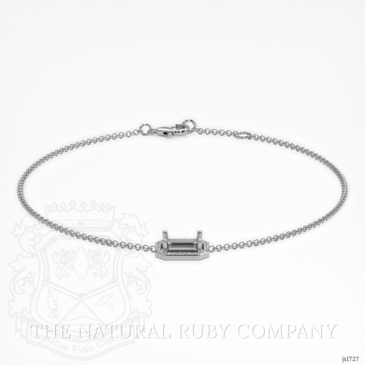 14K White Gold Pave Bracelet Setting